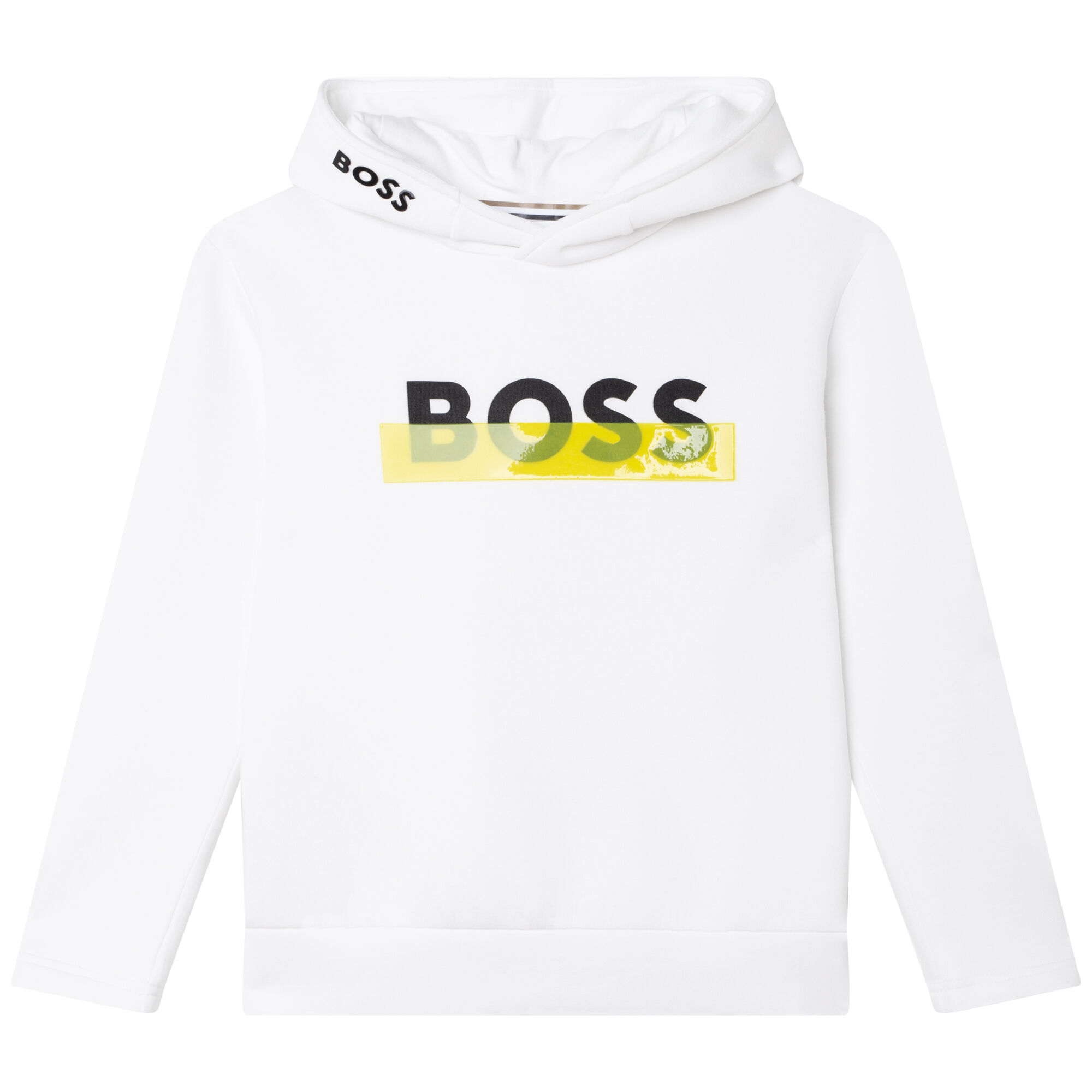 BOSS Boys White Logo Hooded Top Junior Couture