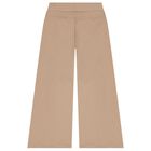 Girls Beige Logo Trousers, 2, hi-res