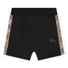 Baby Boys Black & Beige Check Shorts, 1, hi-res