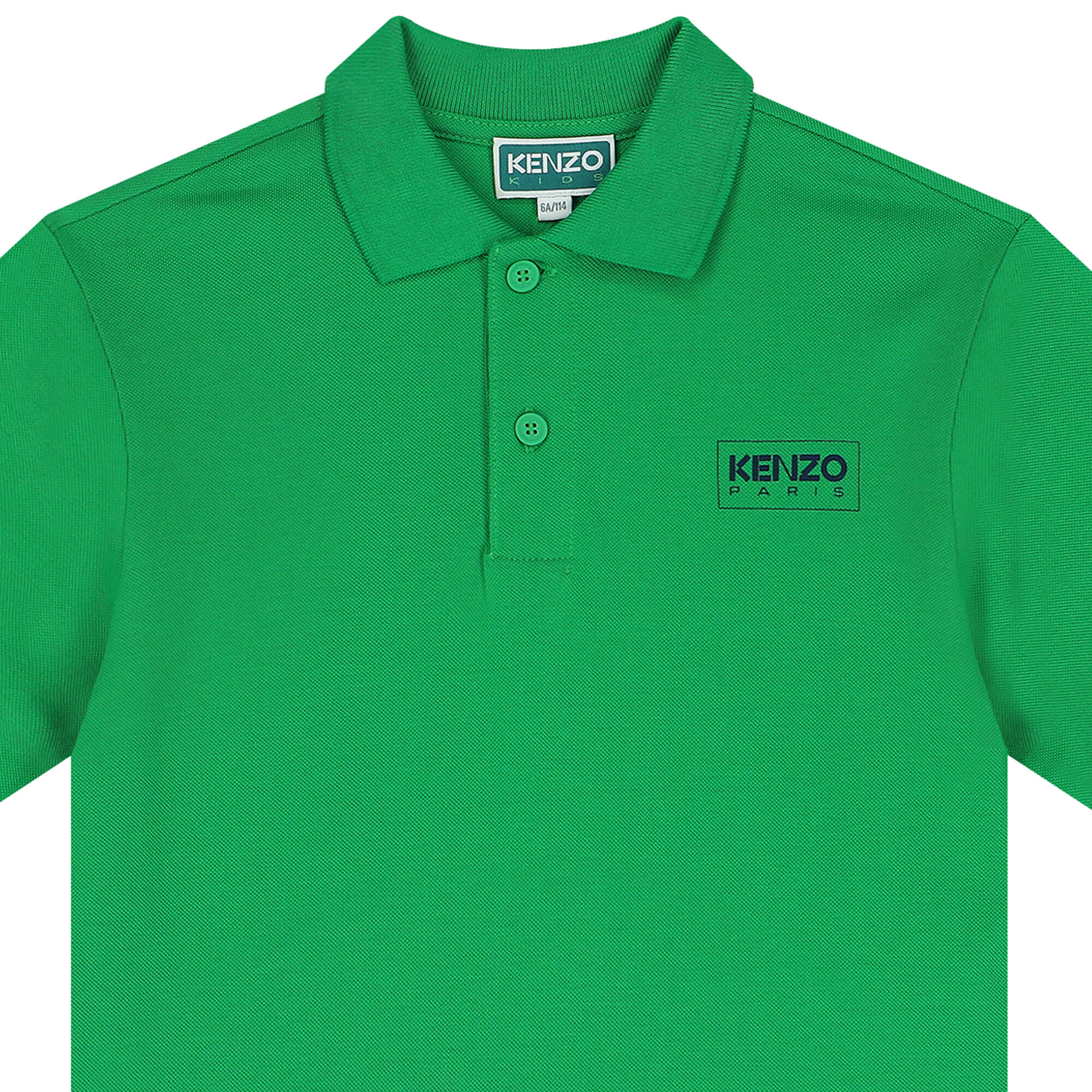 KENZO KIDS Boys Green Logo Polo Shirt Junior Couture USA