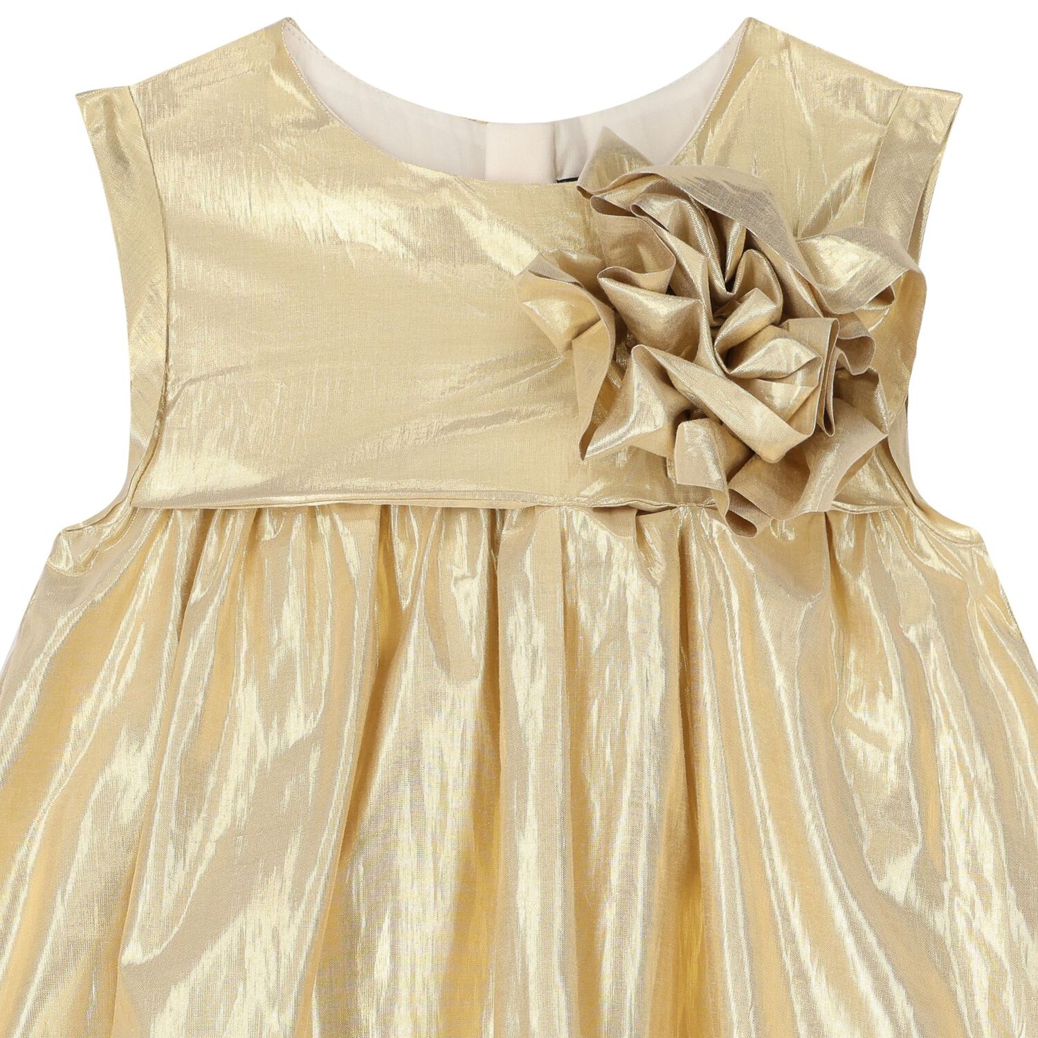 Girls Gold Flower Dress, 1, hi-res image number null