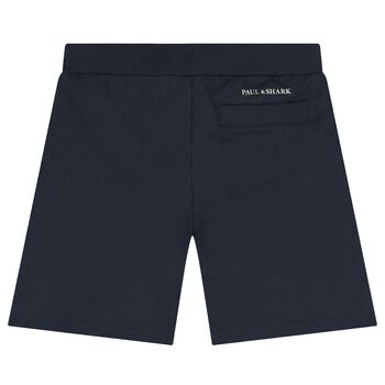 Boys Navy Blue Logo Shorts