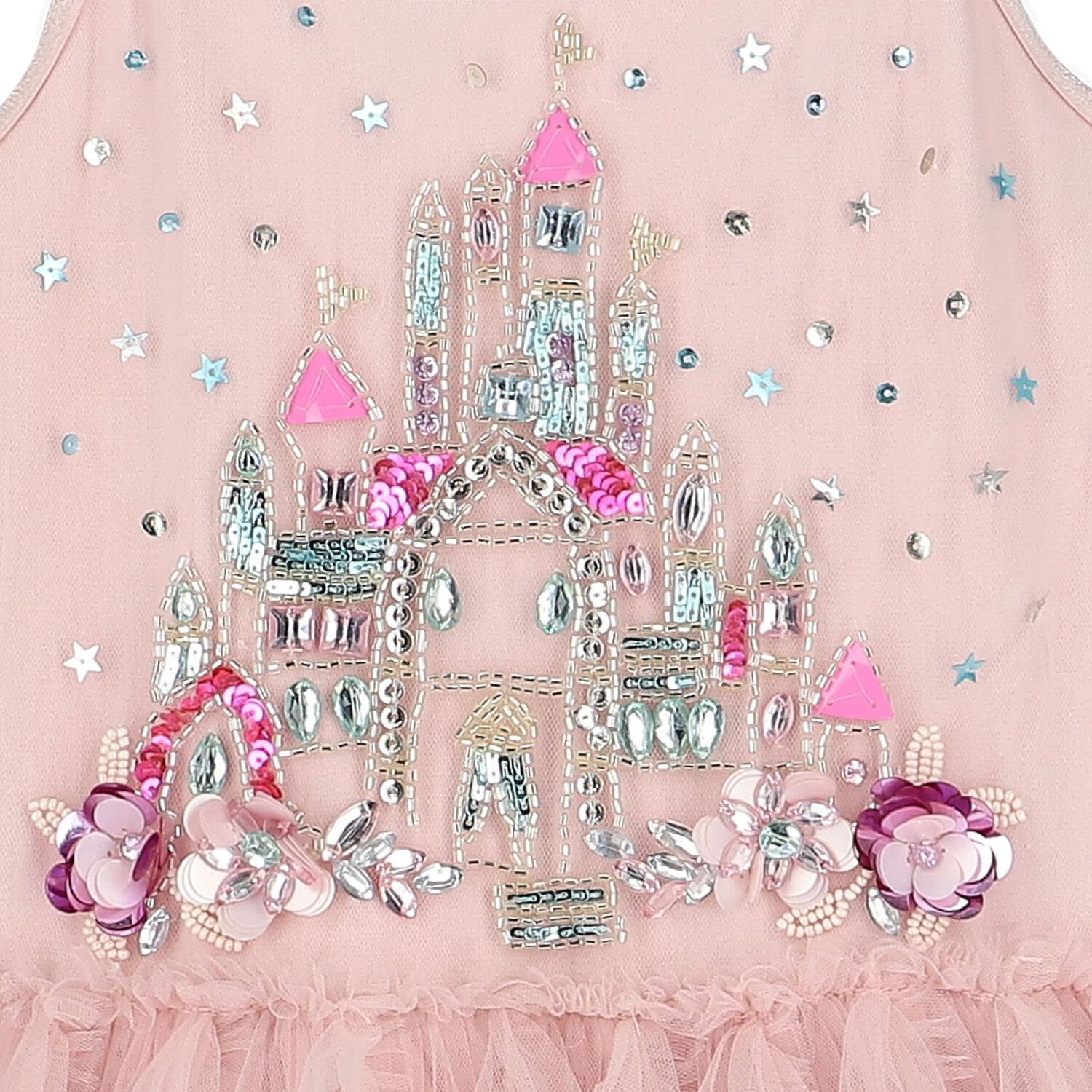 Girls Pink Tulle Castle Dress, 1, hi-res image number null