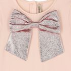 Girls Pink & Rose Gold Bow Top, 1, hi-res
