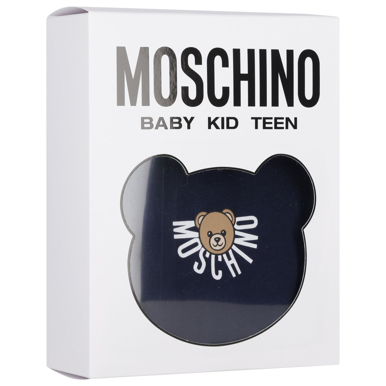 Navy Blue Teddy Bear Logo Babygrow, 2, hi-res