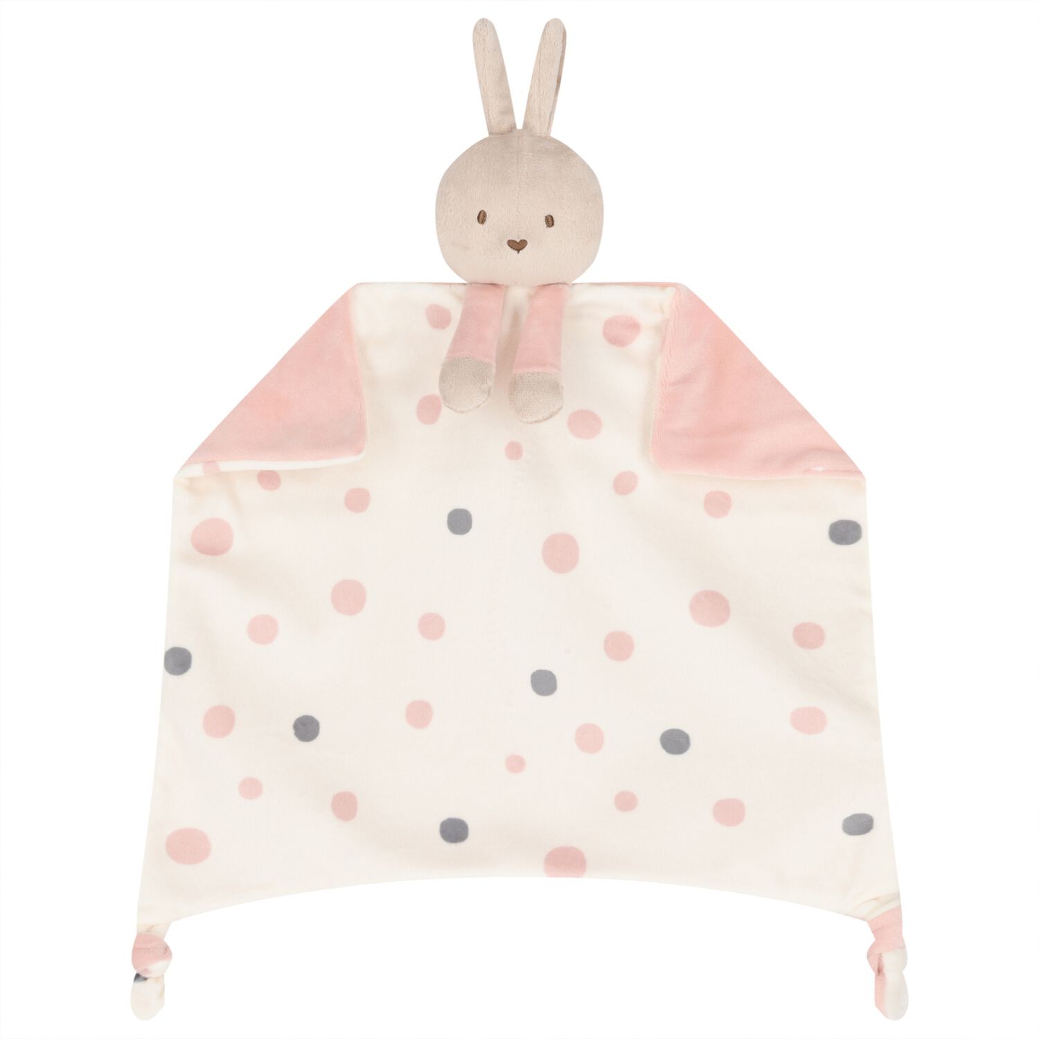 Baby Girls Ivory & Pink Rabbit Comforter, 2, hi-res