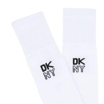 Girls White Logo Socks