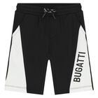 Younger Boys Black Logo Shorts, 1, hi-res