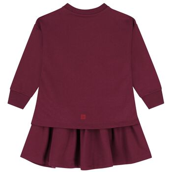 Girls Burgundy Logo Dress