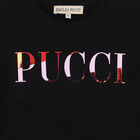 تيشيرت بالشعار باللون الاسود للبنات, 2, hi-res