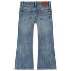 Girls Blue Denim Jeans, 1, hi-res