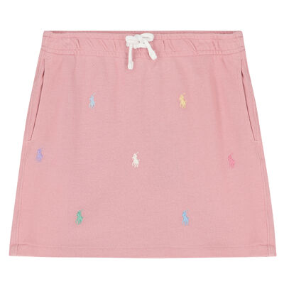 Girls Pink Logo PiquÃ© Skirt