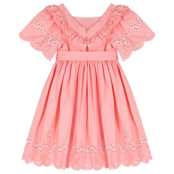 Girls Pink Woven Dress