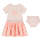 Younger Girls Pink Sequin Dress Set, 2, hi-res