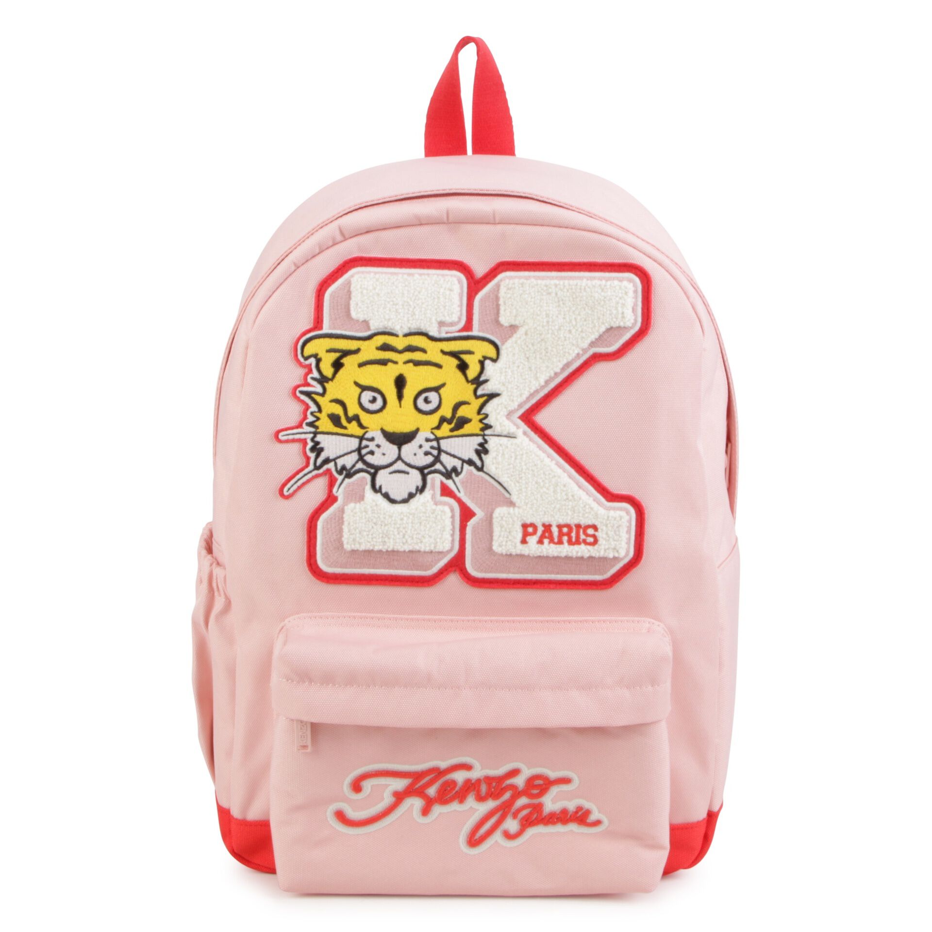KENZO KIDS Girls Pink Tiger Logo Backpack Junior Couture USA