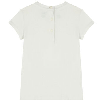 Younger Girls White Polo Bear T-Shirt