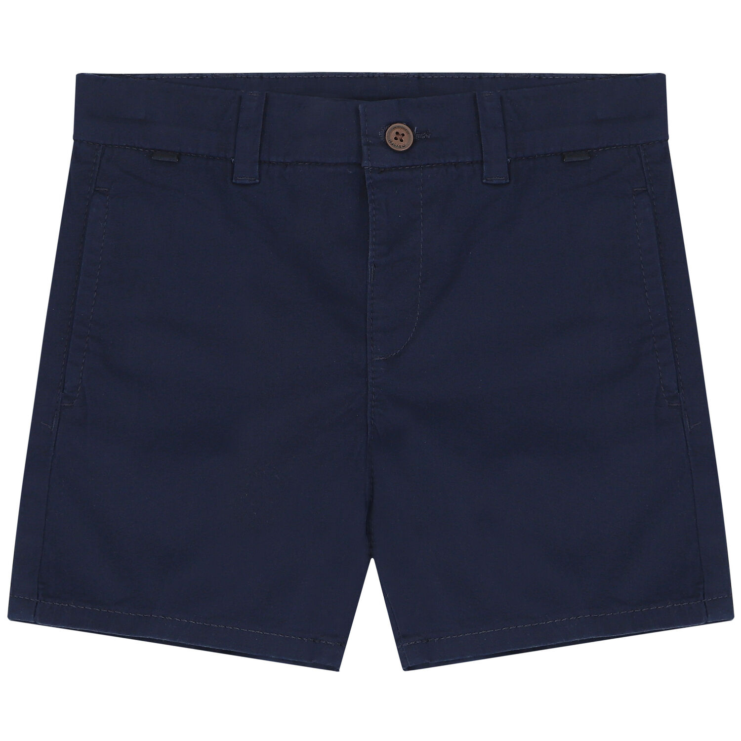 Younger Boys Navy Blue Cotton Twill Shorts, 3, hi-res image number null