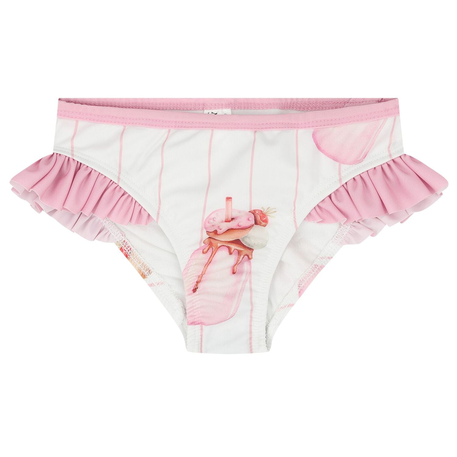 Girls White & Pink Milk Shake Bikini, 3, hi-res