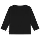 Girls Black & Gold Teddy Bear Logo Long Sleeve Top, 2, hi-res