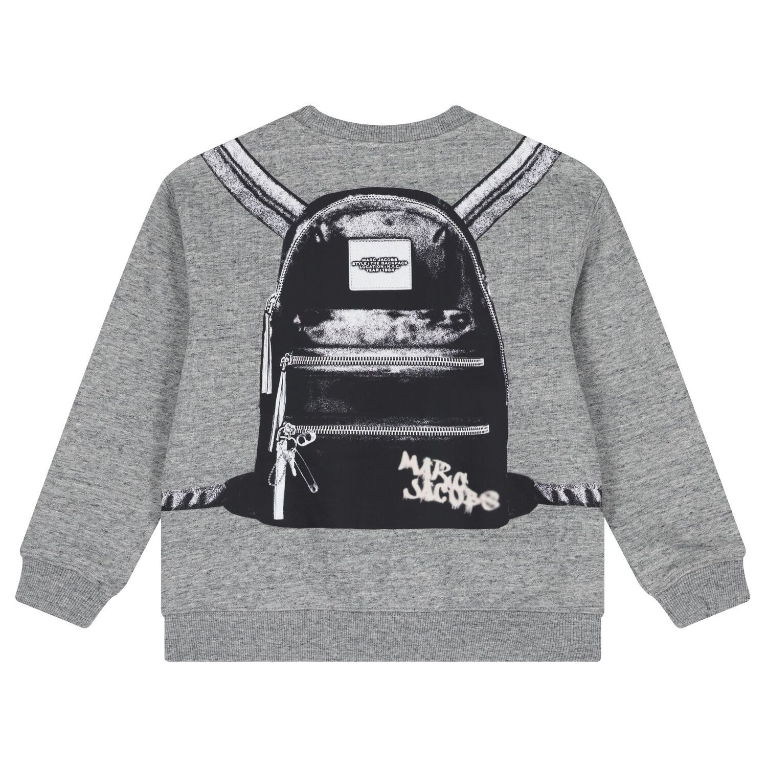 Boys Grey Logo Backpack Sweatshirt, 1, hi-res image number null