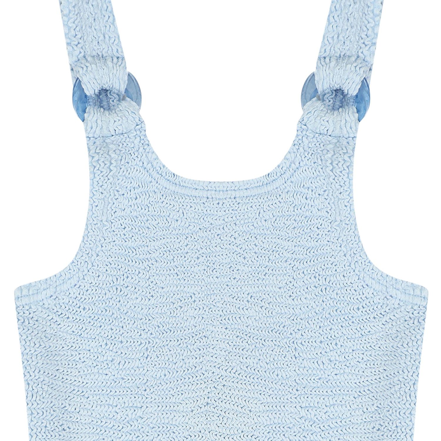 Girls Blue Crinkle Swimsuit, 2, hi-res