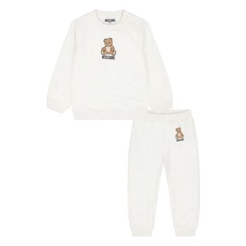 Younger White Teddy Bear Logo Tracksuit