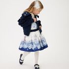 Girls Ivory & Navy Blue Disney Logo Skirt, 1, hi-res