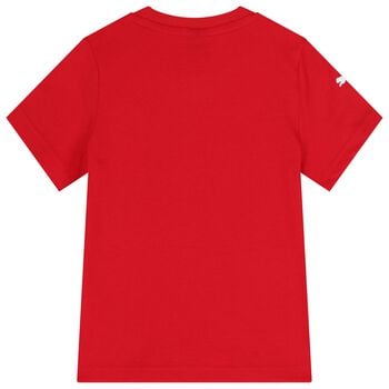 Boys Red Ferrari Logo T-Shirt