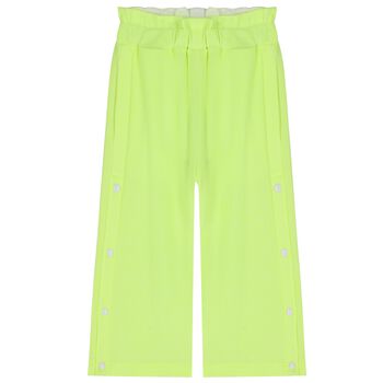 Girls Neon Yellow Wide Leg Trousers