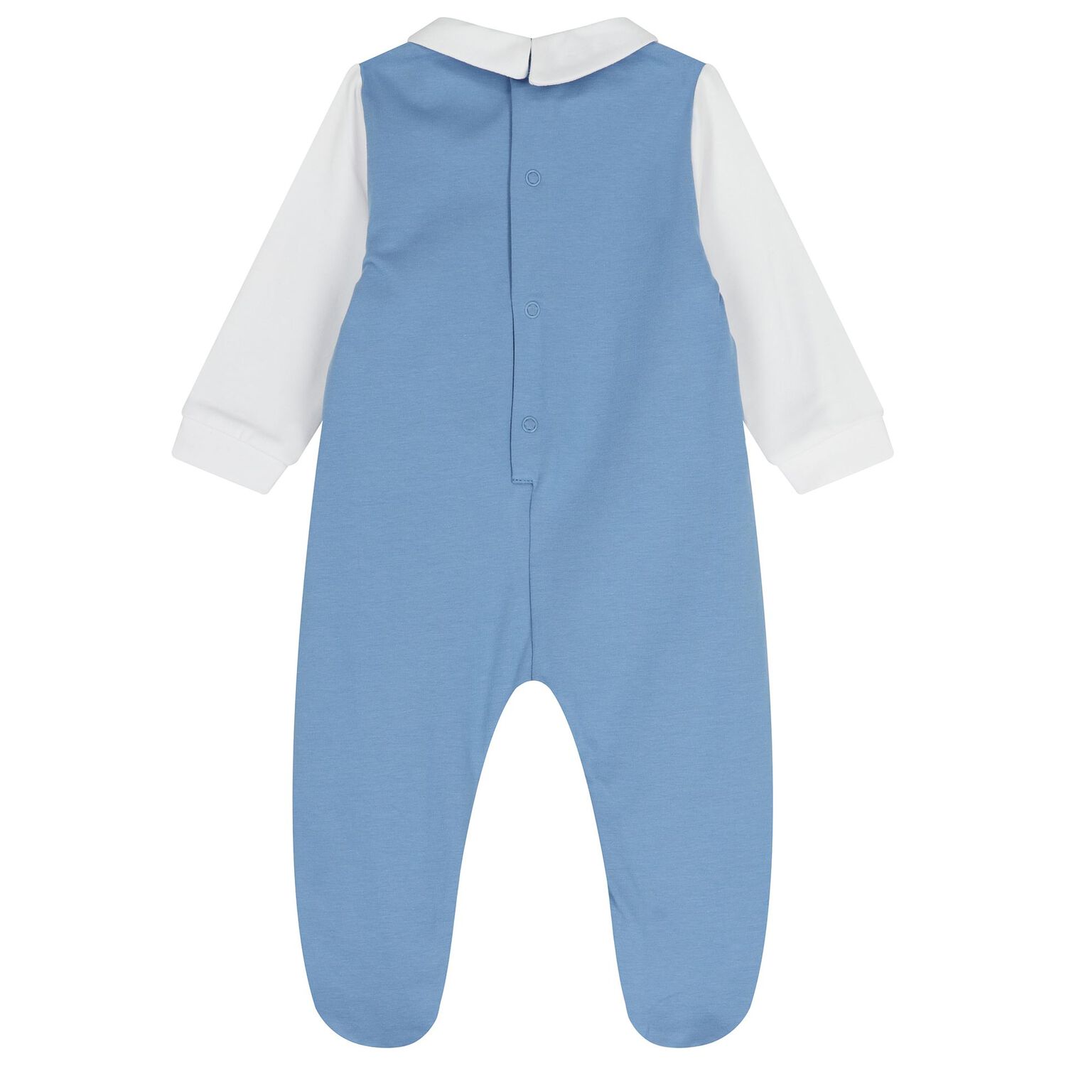 Baby Boys White & Blue Bunny Babygrow, 1, hi-res