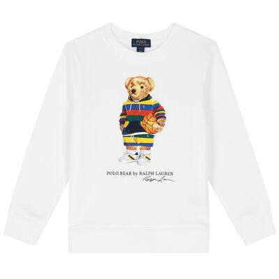 Boys White Bear Logo Sweatshirt
