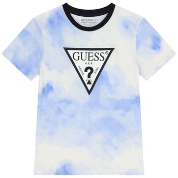 Boys White & Blue Logo T-Shirt