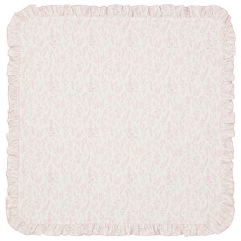 Baby Girls Ivory & Pink Wildflower Blanket