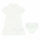 Baby Girls White Polo Dress Set, 2, hi-res