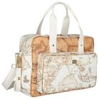 White & Beige Geo Map Baby Changing Bag, 1, hi-res