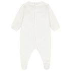 White Teddy Bear Logo Babygrow, 1, hi-res