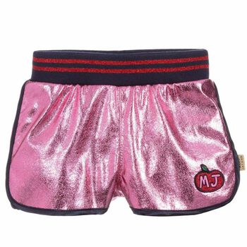 Girls Pink Faux Leather Shorts