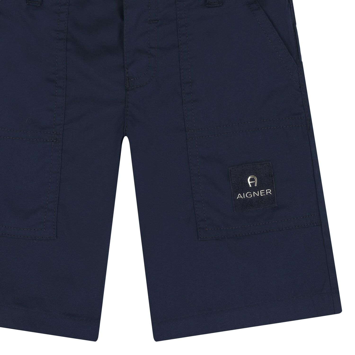 Younger Boys Navy Blue Logo Shorts, 3, hi-res