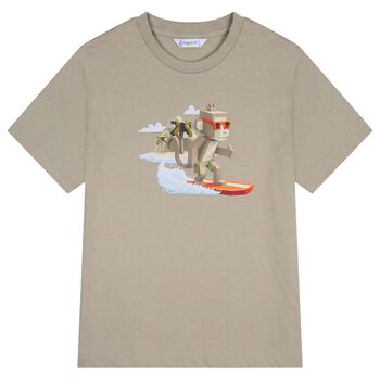 Boys Green Monkey T-Shirt
