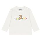 Younger Ivory Teddy Bear Logo Long Sleeve Top, 1, hi-res