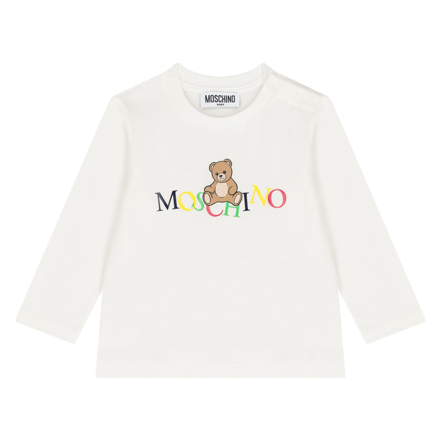 Younger Ivory Teddy Bear Logo Long Sleeve Top, 1, hi-res image number null