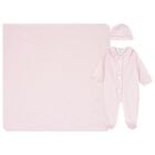 Baby Girls Pink Pom Pom Babygrow Gift Set, 1, hi-res
