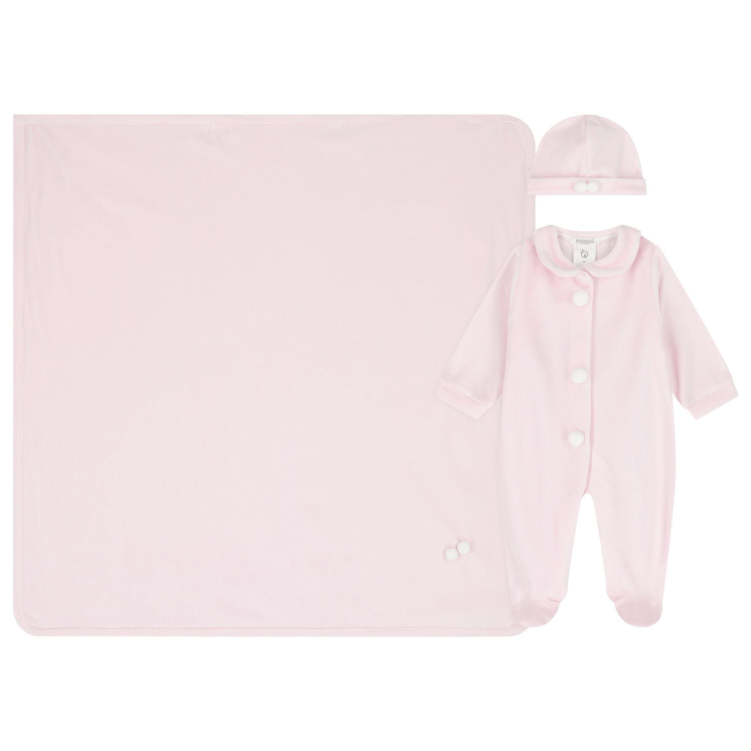 Baby Girls Pink Pom Pom Babygrow Gift Set, 1, hi-res