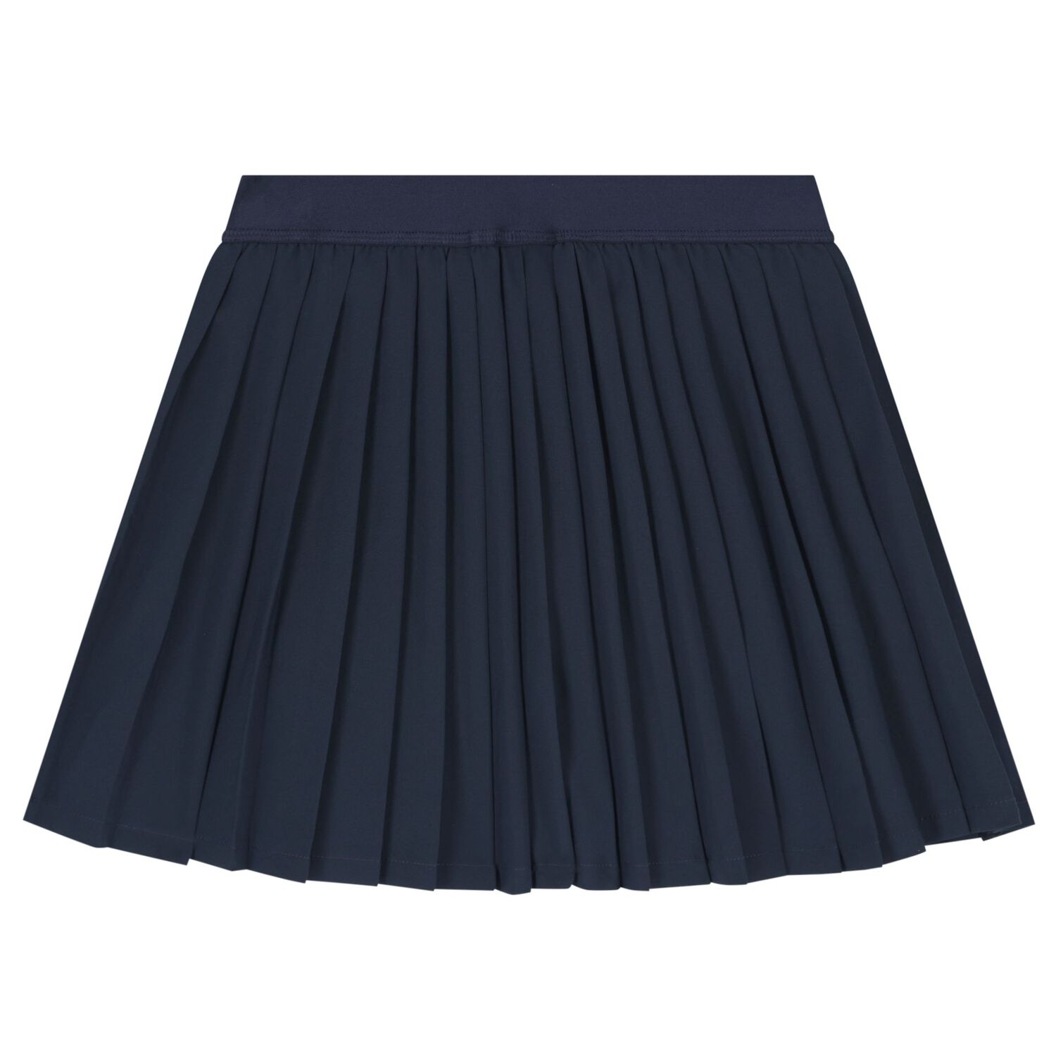 Girls Navy Blue Logo Pleated Skirt, 1, hi-res