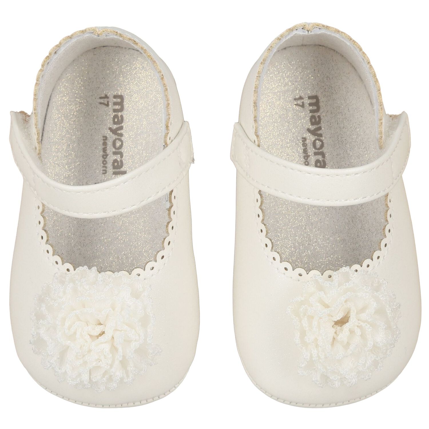Baby Girls Ivory Leather Pre Walker Shoes, 2, hi-res