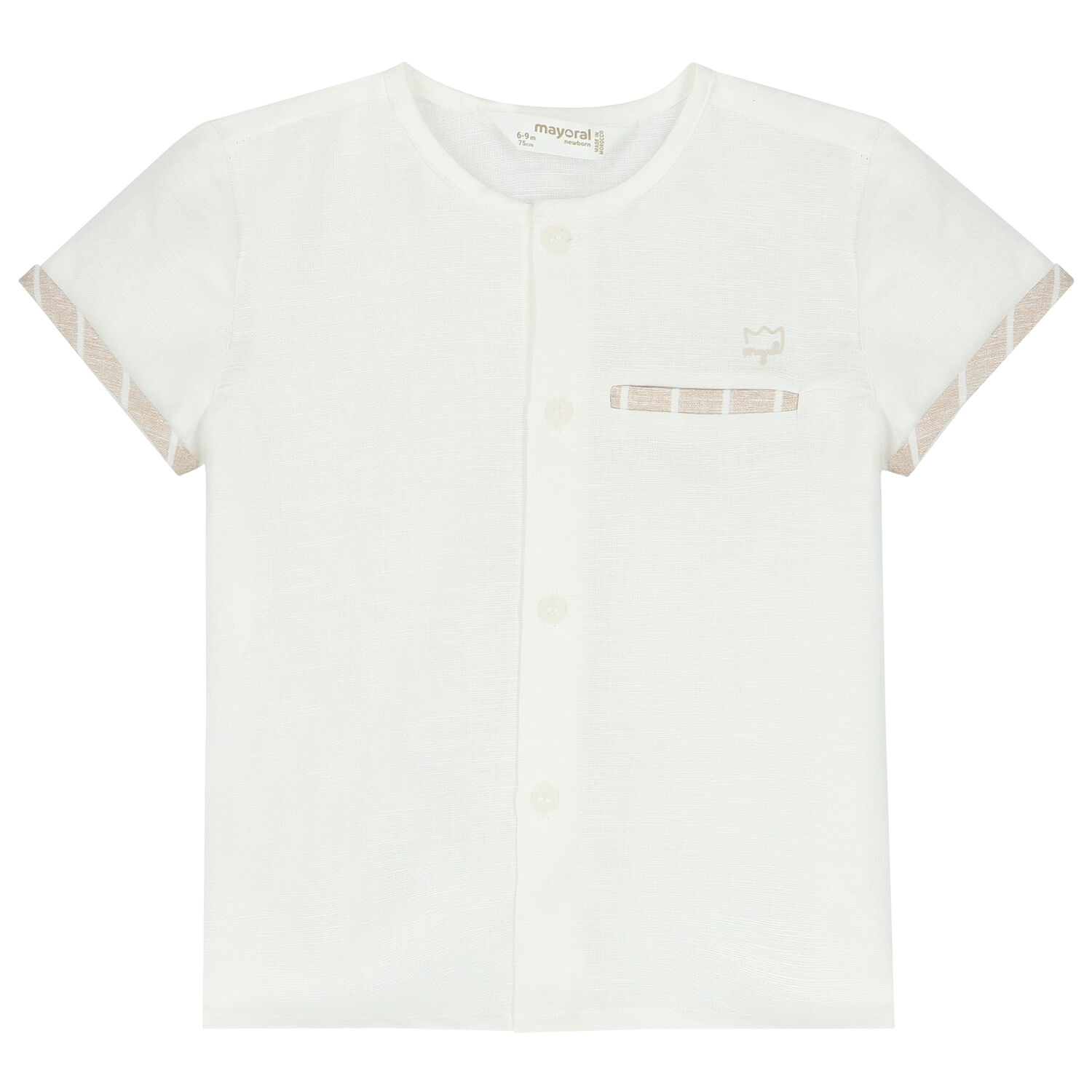 طقم شورت باللون البيج و العاجي للاولاد, 1, hi-res