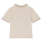قميص بولو بشعار باللون البيج للأولاد , 1, hi-res