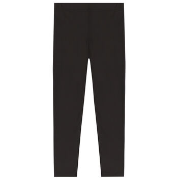 Girls Black Logo Leggings