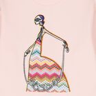 Girls Pink Embroidered Logo Dress, 1, hi-res