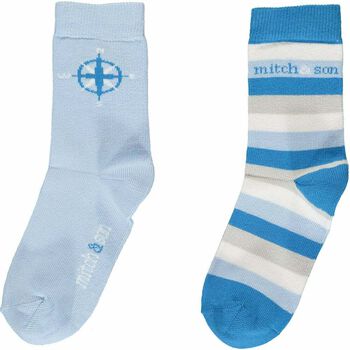 Boys Blue Logo Socks ( 2 Pack )